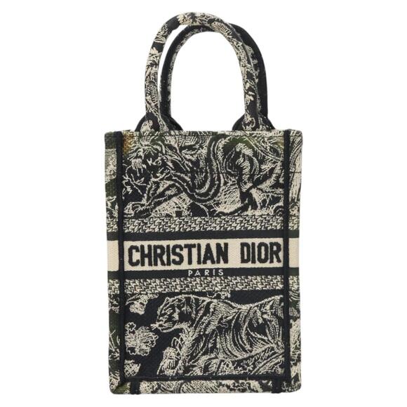 DIOR Mini Vertical Hand Bag Canvas Black - Picture 2 of 13